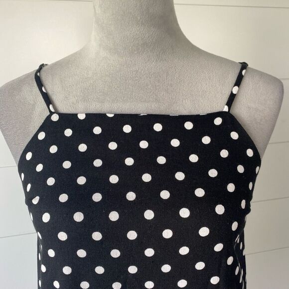 Monteau Linen Blend Black & White Polka Dot Dress Size XSmall - Picture 2 of 9